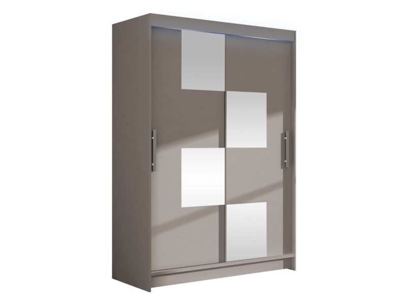 Szafa MIRJAN 24 z drzwiami przesuwnymi Miami III z oświetleniem RGB kaszmir/lustro 1 szt.
