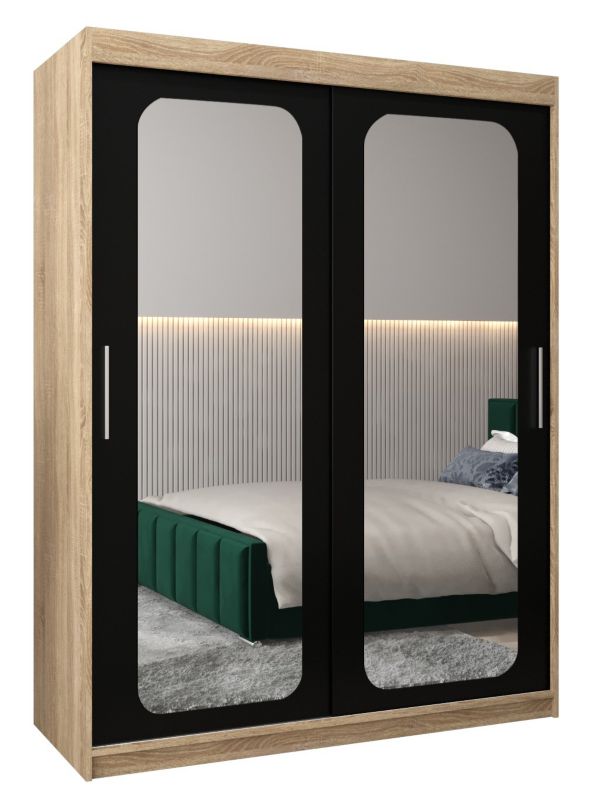 Szafa przesuwna Garderoba Abiks PROMO T3 150 sonoma/czarny 1 szt.