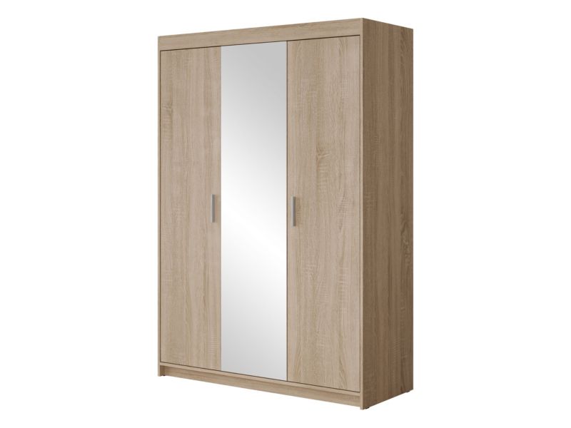 Szafa trzydrzwiowa z lustrem MIRJAN 24 Elena 3D dąb sonoma 1 szt.