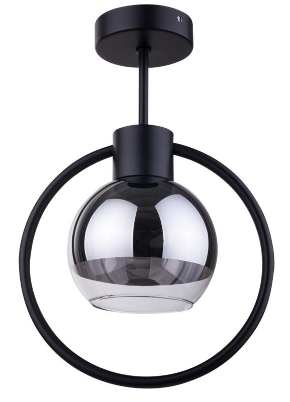 Lampa sufitowa wisząca Sigma Lighting Linda 8045 czarno-srebrna dekoracyjna 1xE27 x 1 szt.