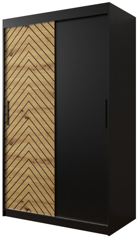 Szafa przesuwna Garderoba Abiks Jodełka 120 czarny + artisan 1 szt.