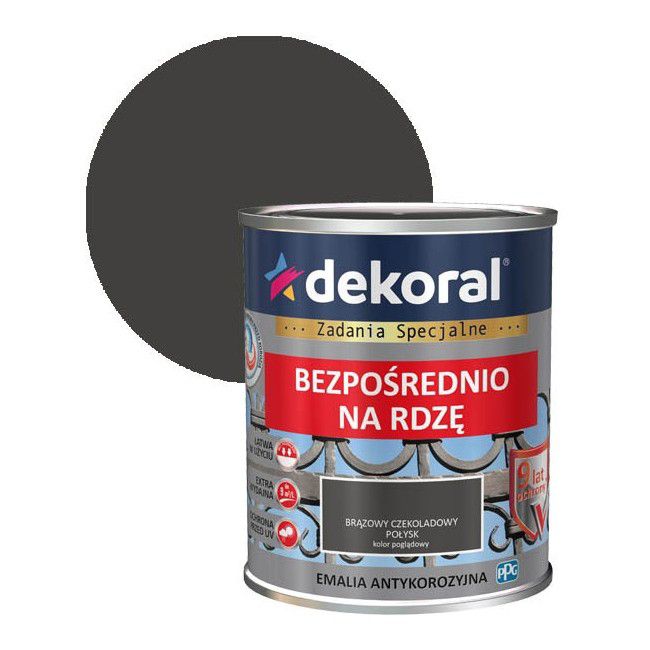 Emalia antykorozyjna Dekoral brąz czekoladowy połysk 0,65 l