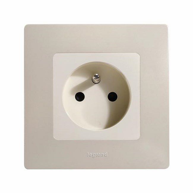 Gniazdo pojedyncze 2P+Z Legrand Niloe komplet kremowe