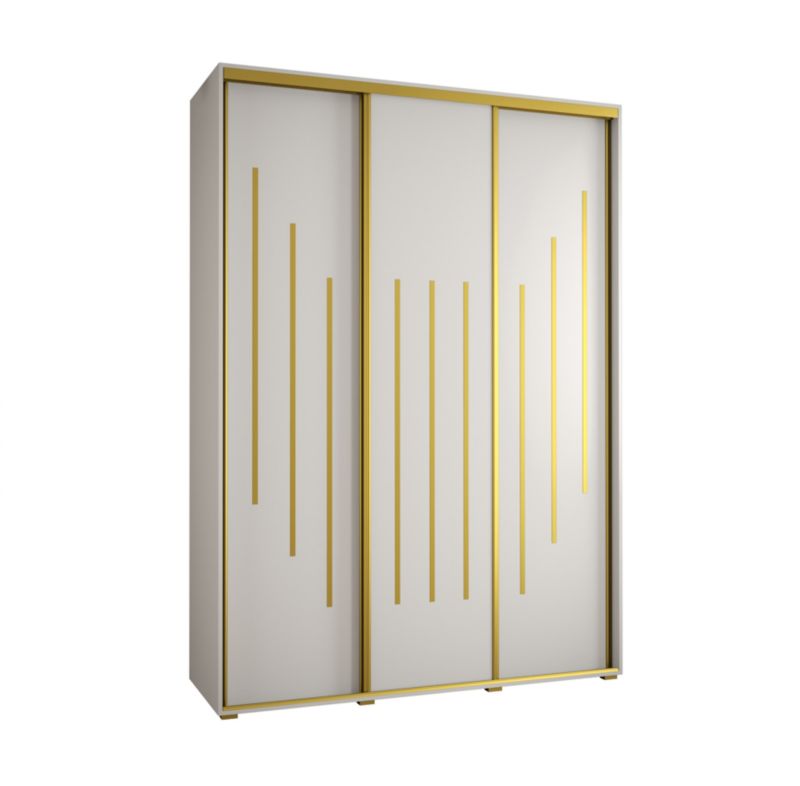 Szafa przesuwna Abiks DAVOS 8 wysoka szer.180cm gł.60cm biały/biały/złoty 1szt.