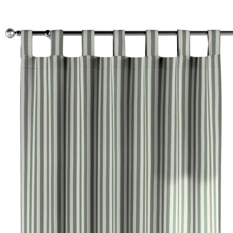 Zasłona na szelkach 1 szt. 130 x 245 cm Dekoria zielono-białe pasy (1,5cm) 1 szt.
