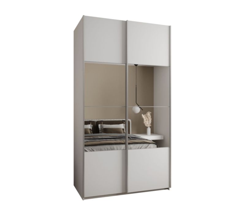 Szafa przesuwna Abiks LUX 4 wysoka szer.130cm biały/biały/srebrny 1szt.