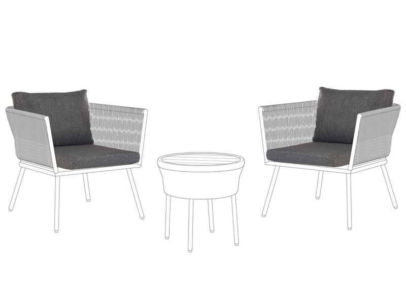 Komplet poszewek na poduchy ogrodowe Gargano Ciemnoszary 1 kpl