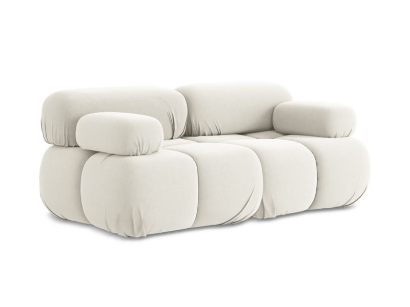 Modułowa sofa 2-osobowa LaMiaSofa SANREMO z tkaniny welwetowej 190x96 cm jasny beż 1 szt.