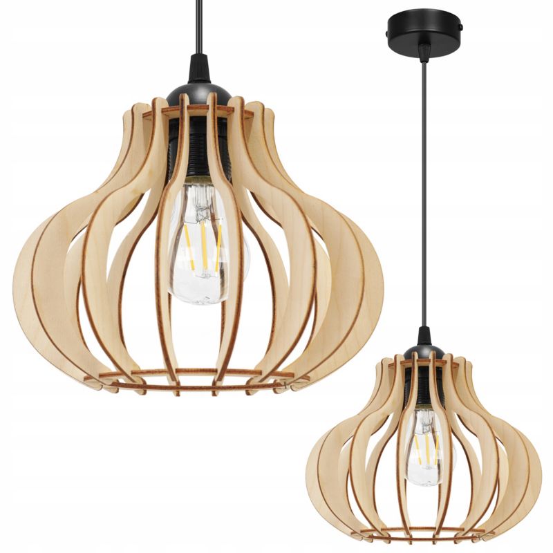Lampa sufitowa wisząca Light Home LH Timber 1x E27 60W podstawa metalowa czarny 1szt.