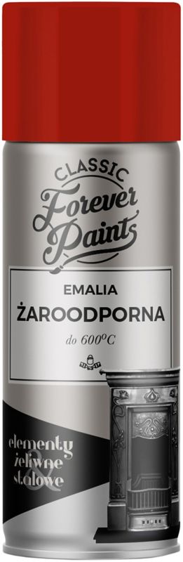 Emalia żaroodporna do 600°C Forever Paints 400 ml czerwona