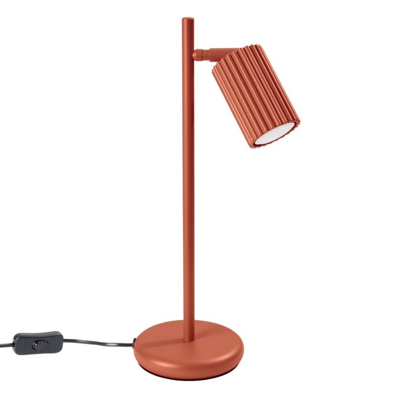 Lampka biurkowa Sollux Lighting Karbon ochra czerwony 1 x GU10 x 10W IP20 wym: 43 x 14.5 x 19.5 cm aluminium - 1 szt.
