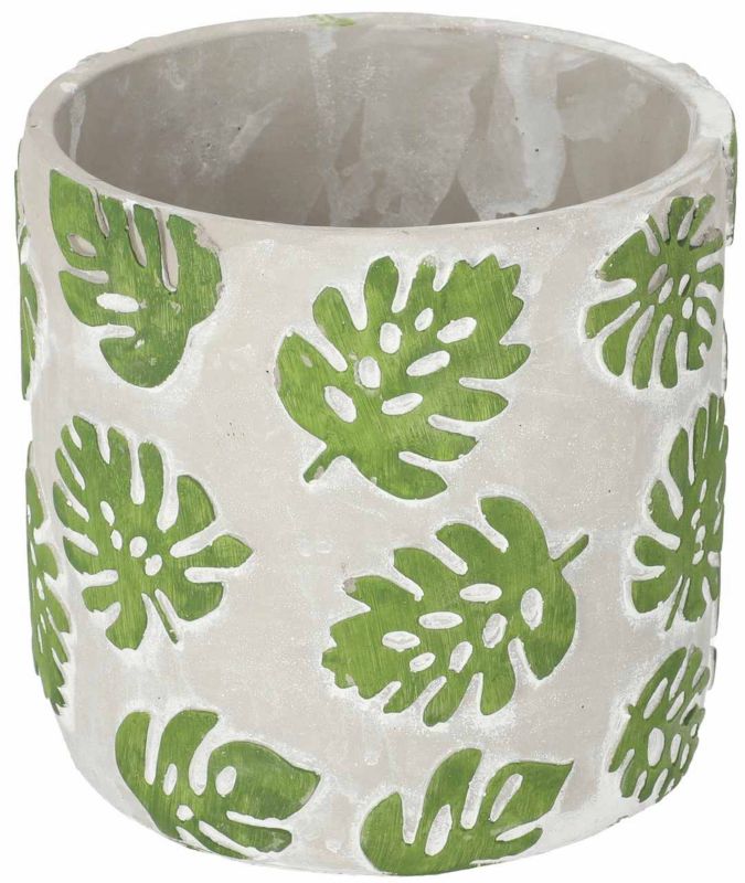 Doniczka betonowa KOTARBAU wzór liście 20 cm 1 szt.