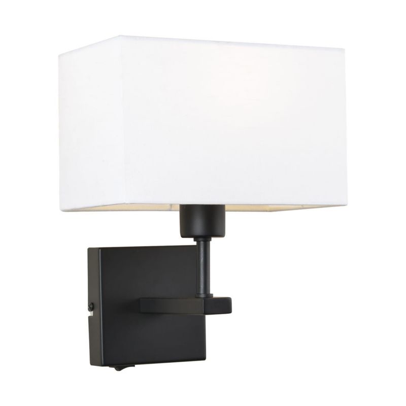 Kinkiet ścienny Italux Norte biało-czarny 1 x E27 x 60W IP20 wym: 29 x 19 x 19 cm - 1 szt.