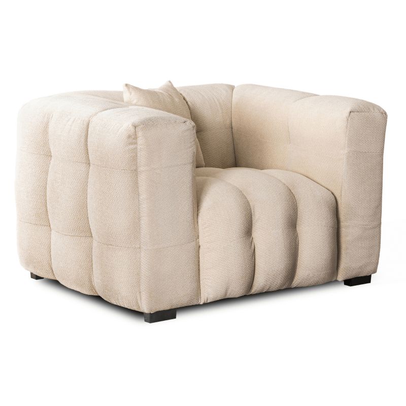 Kanapa Mebel Elite MODERNO 1S Sofa Glamour Jednoosobowa Do Salonu Wygodna Kremowa 1 szt