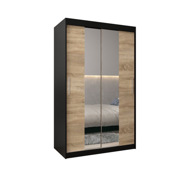 Szafa przesuwna Garderoba Abiks Tokyo 1 120 czarny + sonoma 1 szt.