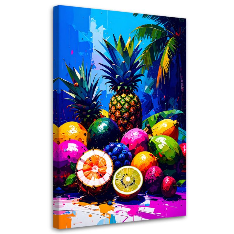 Obraz do kuchni jadalni Feeby Kolorowe Owoce Tropikalne 60x90cm 1szt