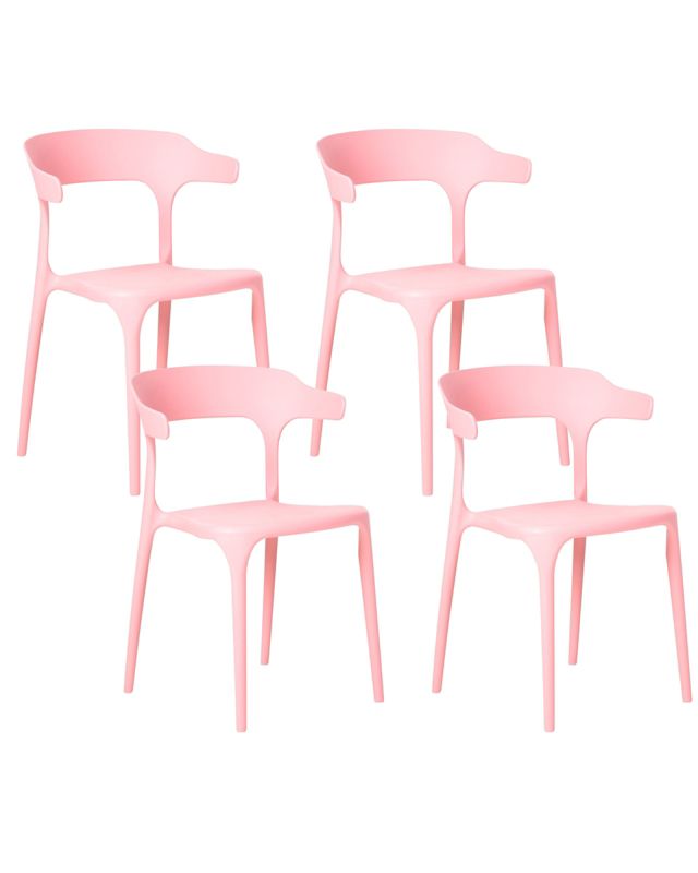 Zestaw 4 krzeseł ogrodowych Gubbio Różowy 1 kpl
