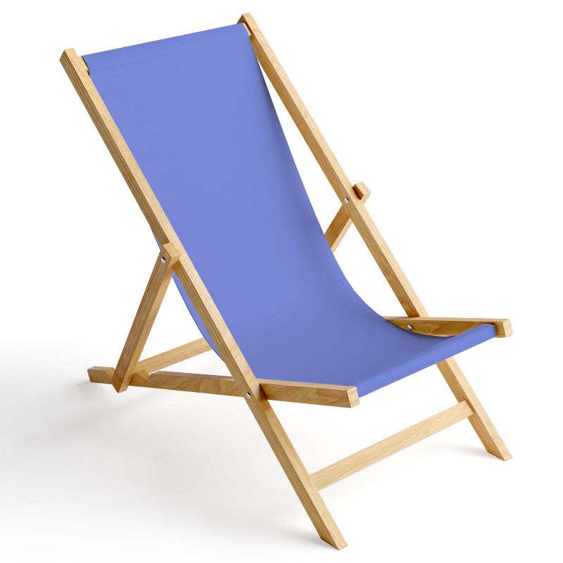 Leżak ogrodowy Ferocity drewniany składany niebeiski 1 szt.