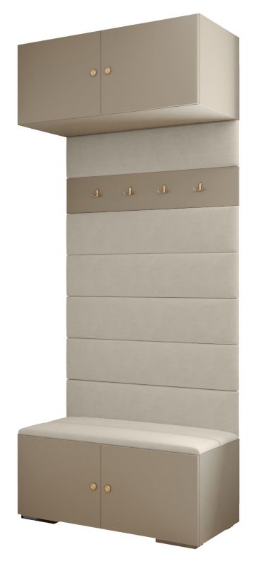 Garderoba wysoka do przedpokoju Abiks INOVA 2 kaszmir+złoty+man02 1 szt.