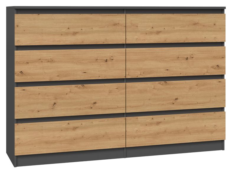 Komoda Topeshop Malwa M8 140 Antracyt / Dąb Artisan 40x138x97 cm 1 szt.