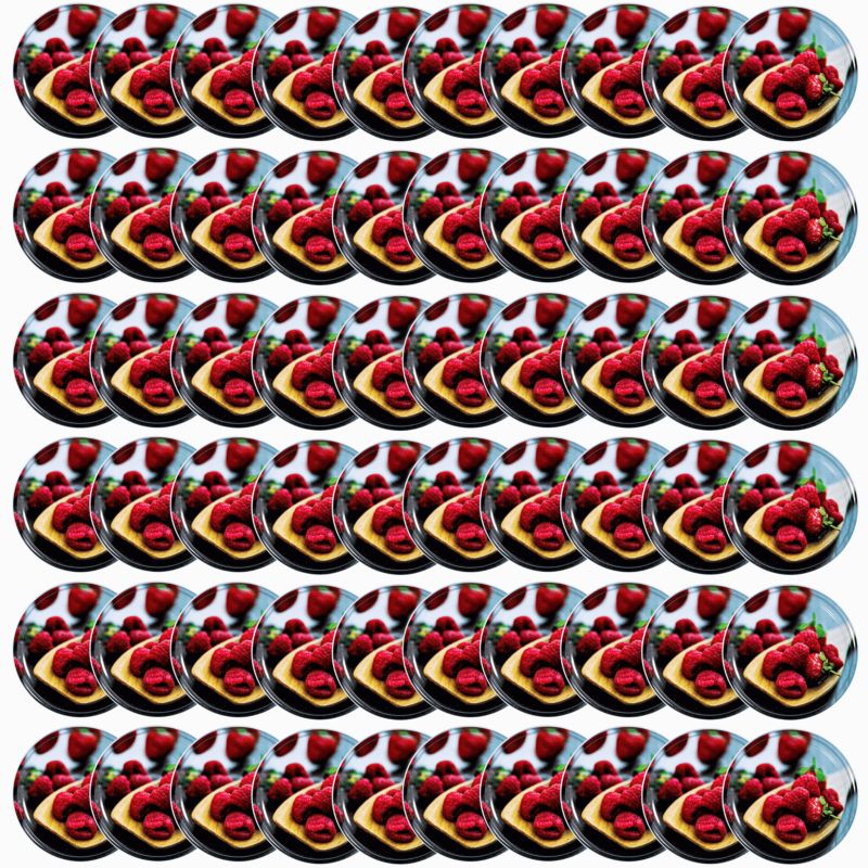 Pokrywki MODO24 wzór malina dekielki zakrętki nakrętki wieczka wieka 82mm 60 szt