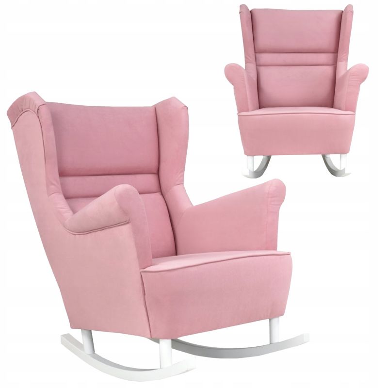 Fotel uszak do salonu bujany Family Meble Zoja pudrowy róż 1szt