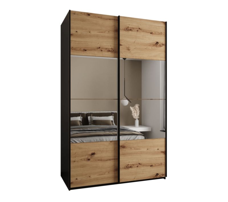 Szafa przesuwna Abiks LUX 4 wysoka szer.160cm czarny/artisan/czarny 1szt.