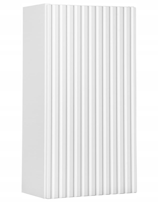 Szafka Łazienkowa Wisząca 30 cm Mały Słupek Biała z Ryflowanym Frontem Nova White Furnidea 1 szt.