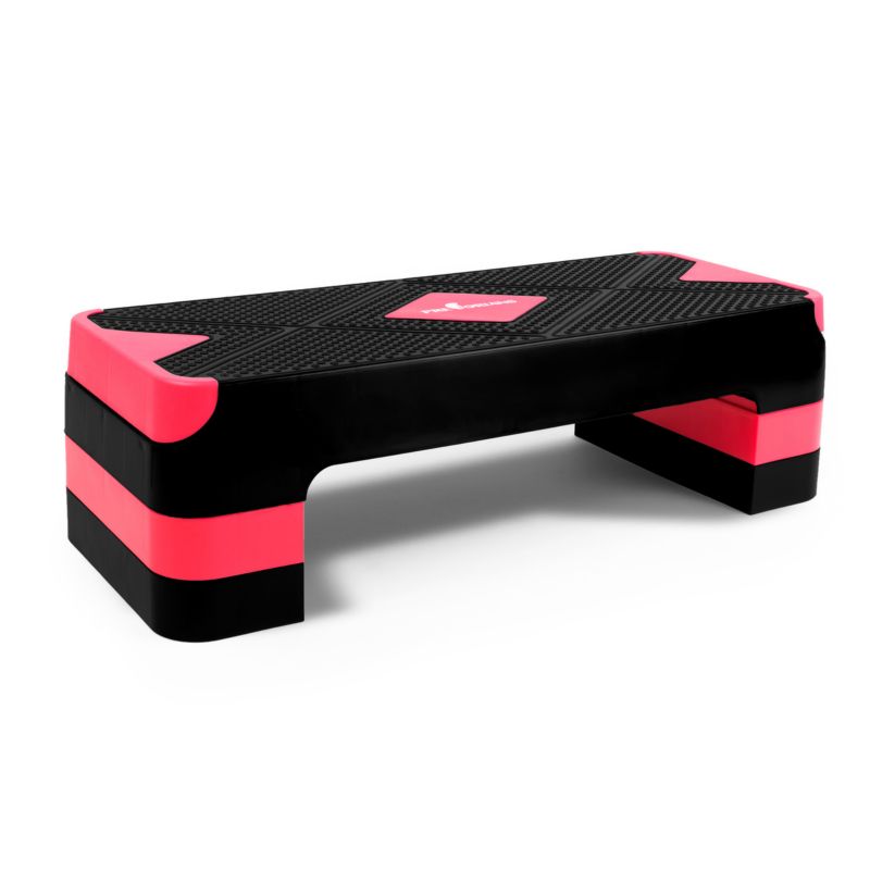 Step do aerobiku Pretorians 3-stopniowy regulowany do ćwiczeń różowy 1 szt.