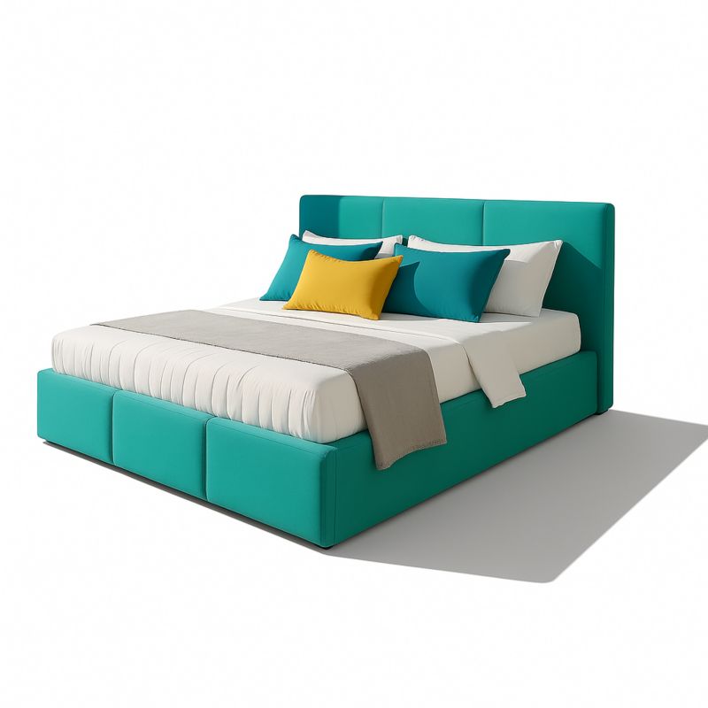Łóżko tapicerowane z pojemnikiem Bonni VELORA 120x200 turkus 1 szt.
