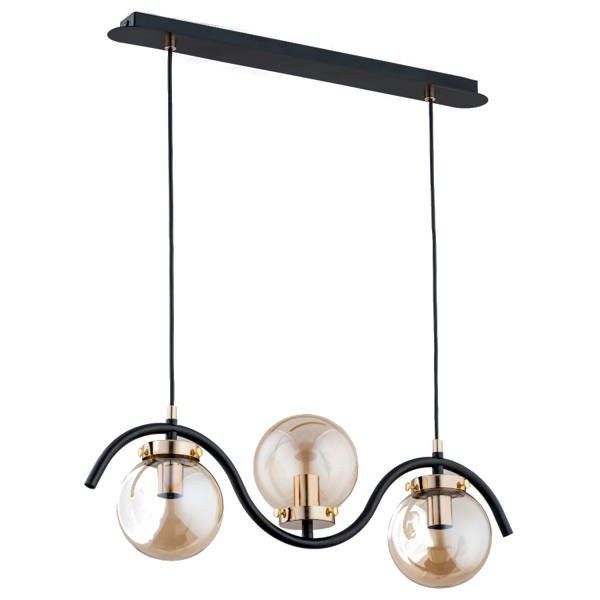 Lampa wisząca Alfa Korda 1541 czarna dekoracyjna 3xE14 x 10W 1 szt.