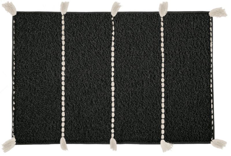 Dywanik łazienkowy Kleine Wolke Travis eco cotton 65x55 cm czarny, antypoślizgowy 1 szt.