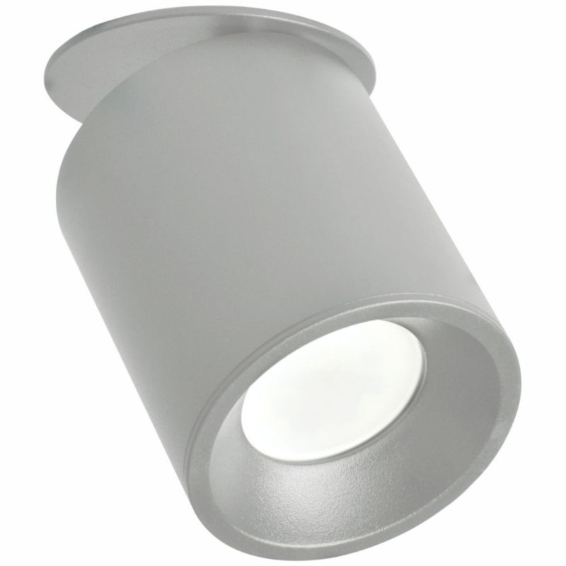 Oprawa sufitowa wpuszczana Polux Haron szara ruchoma 1 x GU10 x 10W IP20 wym: 14,4 x 8,2 x 8,2 cm okrągła - 1 szt.