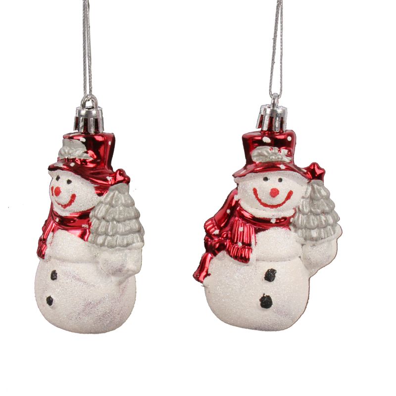 Bombka bałwan 8 cm 2 szt.