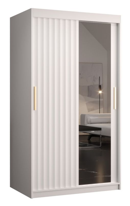 Szafa przesuwna Abiks RIFLO WAVE 2 100 biały mat + biały mat 1 szt.