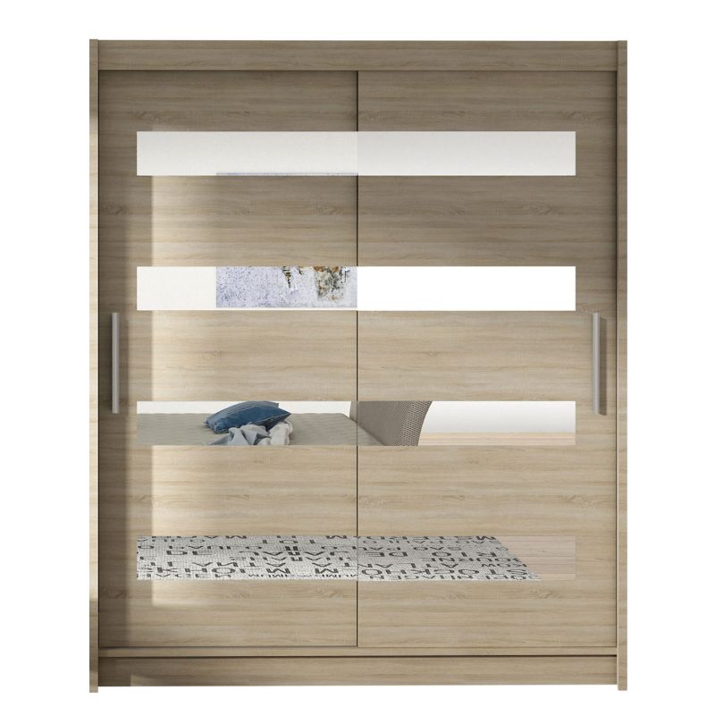 Szafa MIRJAN 24 z drzwiami przesuwnymi Presto XIII dąb sonoma/lustro 1 szt.