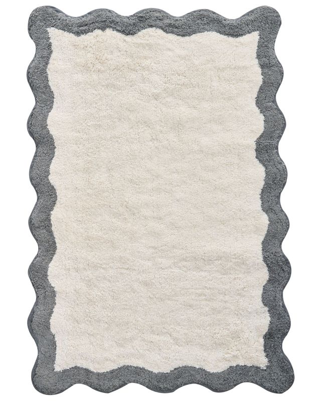 Dywanik łazienkowy Nangal Szary/ beżowy 60 x 90 cm Bawełna 1 szt.