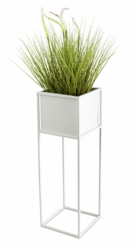 Kwietnik Stojący Vireo HowHomely Metalowy Biały 24x70 cm 1 szt.