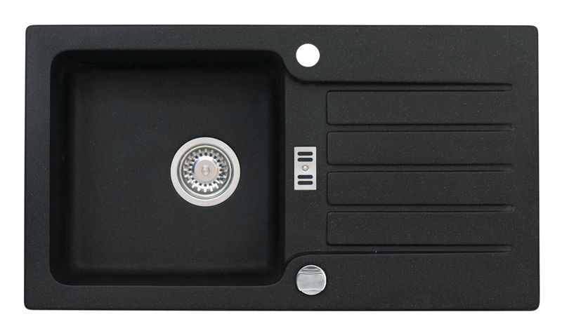 Zlewozmywak granitowy Alveus Niagara 30 kol. 91 czarny (46,5x46,5cm) 1-komorowy 1szt.