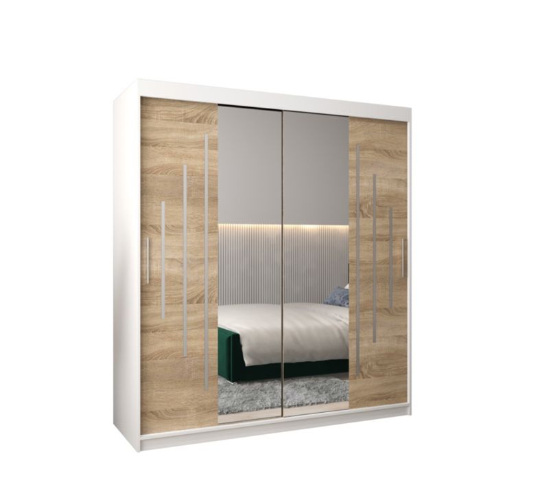 Szafa przesuwna Garderoba Abiks YORK 1 180 biały/sonoma 1 szt.