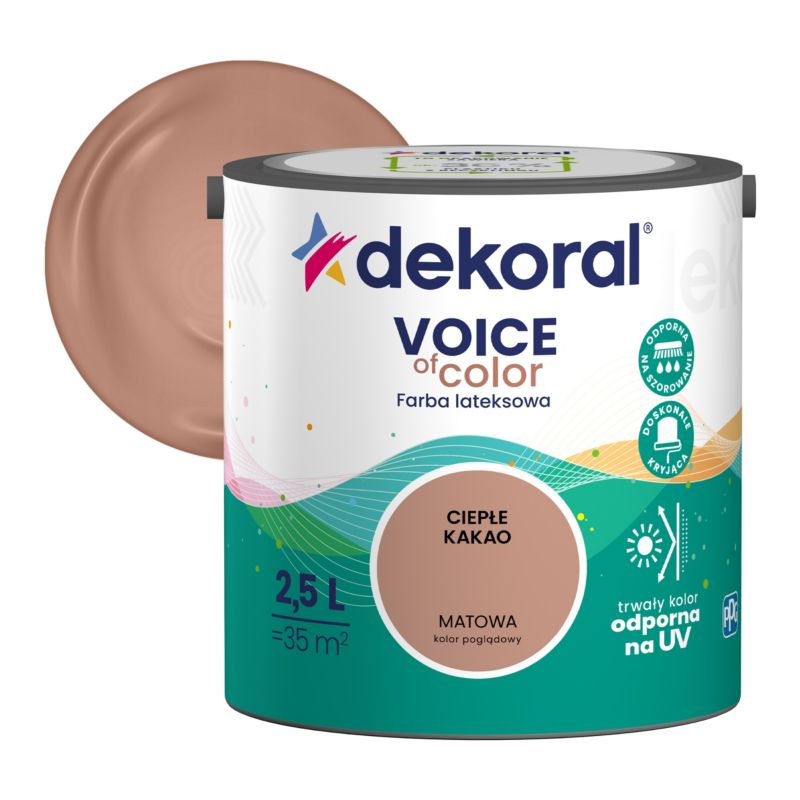 Farba kolorowa Dekoral Voice of Color ciepłe kakao 2,5 l