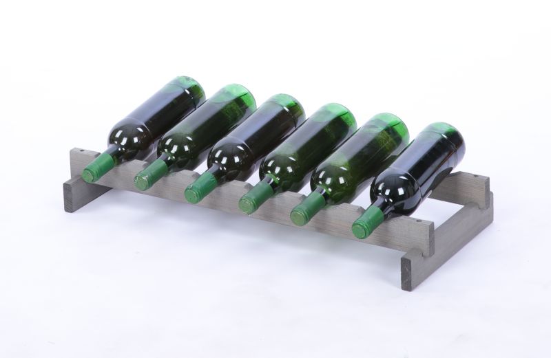 Stojak na wino MODO24 regał modułowy na butelki 1 leżnia x 6 butelek montaż bez narzędzi impregnacja szara 1 szt.