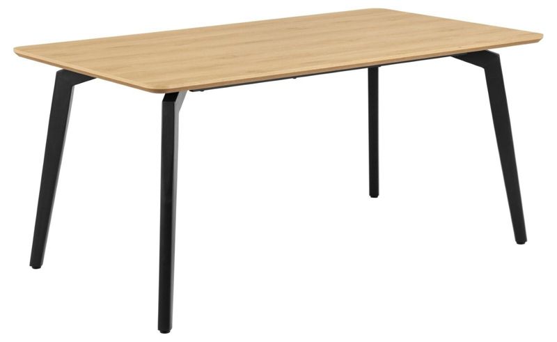 Stół do jadalni Cadiz ACTONA nowoczesny dąb naturalny czarne nogi nierozkładany 160x90 cm 1 szt.