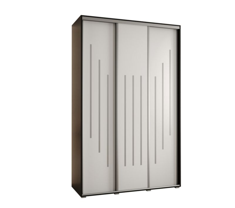 Szafa przesuwna Abiks DAVOS 8 wysoka szer.160cm gł.45cm czarny/biały/srebrny 1szt.