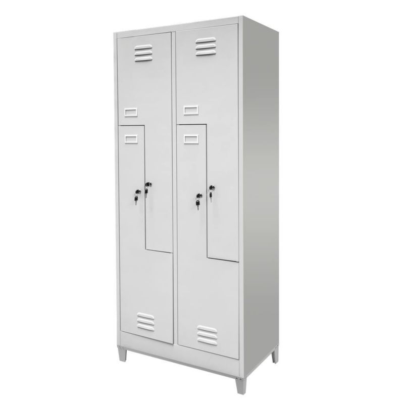 Szafka ubraniowa BHP Mega-M na podstawie z nóżkami 4 drzwiowa szara 80x50x190cm 1szt.