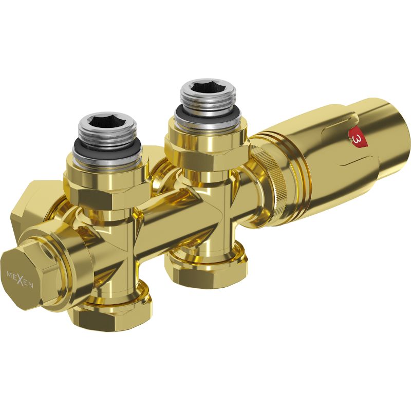 Zestaw termostatyczny kątowy/prosty Mexen G00 złoty W908-900-50 1 szt.