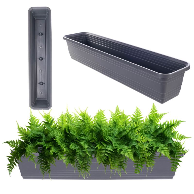 Doniczka KADAX Skrzynka Balkonowa Donica 80cm Antracyt Skrzynia Na Kwiaty 1szt.