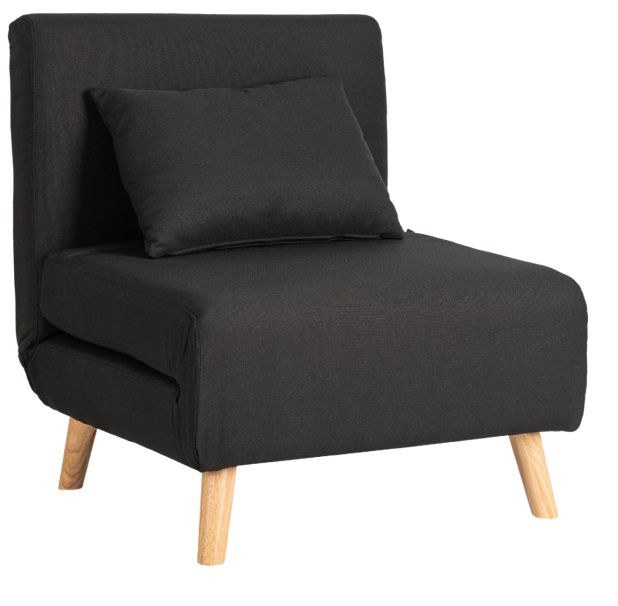 Fotel Rozkładany Marry Mebel Elite z Funkcją Spania Czarny 1 szt