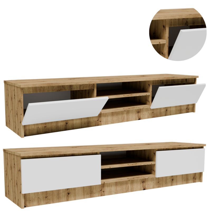 Szafka rtv Matkam stolik 2D1P160ABI komoda 160cm dąb artisan-biały 1 szt.
