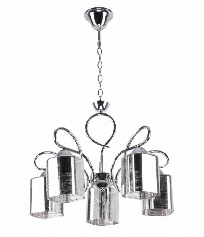 Lampa sufitowa wisząca Candellux Italo chromowana-srebrna wym: 70 x 45 x 45 cm 5xE27 x 40W 1 szt.
